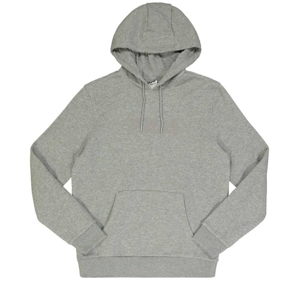 Fila Hanon Mens Pullover Hoodie front Cangaroo Pocket Grey Color Drawcords SMALL
